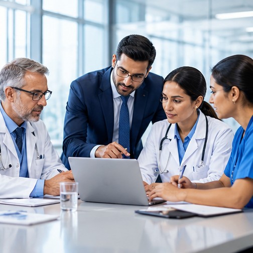 Healthcare professionals collaborating